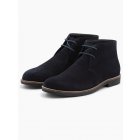 Men's leather tied ankle boots - navy blue V3 OM-FOCS-0136