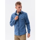 Men's shirt with long sleeves K567  - blue