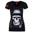 Damenshirt kurze Ärmel // Blood In Blood Out Blood Skull Hat Black D-Shirt