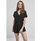 Damenoverall // Urban classics  Ladies Short Viscose Belt Jumpsuit black