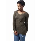 Damen-Sweatjacke // Urban classics Ladies Long Wideneck Sweater olive