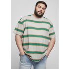 Herrenshirt kurze Ärmel // Urban classics Light Stripe Oversize Tee grey/junglegreen