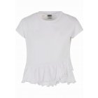 Kinder-T-shirt // Urban Classics / Girls Organic Volant Tee white