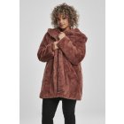Damenmantel // Urban Classics Ladies Hooded Teddy Coat darkrose