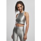 Frauentop // Urban classics Ladies Cropped Shiny Top darksilver