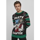 Herrenpullover // Urban Classics Savior Christmas Sweater black/x-masgreen