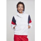 Damenjacke bis zur Taille // Urban Classics Ladies 3-Tone Padded Pull Over Jacket white/navy/fire red