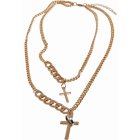 Halskette // Urban Classics / Various Chain Cross Necklace gold