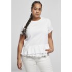 Damenshirt kurze Ärmel // Urban classics Ladies Organic Volant Tee white