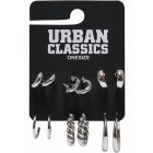 Ohrringe // Urban Classics / Small Hoop Earrings 6-Pack silver