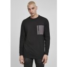 Herrenshirt lange Ärmel // Urban classics Boxy Big Contrast Pocket LS black