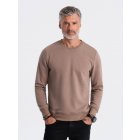 BASIC men's hoodless sweatshirt - light brown V8 OM-SSBN-0119