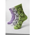 Socken // Urban classics  Bandana Pattern Socks 3-Pack white+lilac+lime