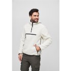 Herren-Jacke // Brandit Teddyfleece Worker Pullover Jacket white