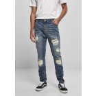 Jeanshose // Urban Classics Heavy Destroyed Slim Fit Jeans blue heavy destroyed washed