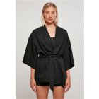 Damenoverall // Urban Classics Ladies Viscose Twill Kimono Coat black