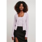 Damen-Sweatshirt Cardigan // Urban Classics Ladies Short Rib Knit Cardigan lilac