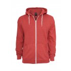 Herren-Sweatshirt Reißverschluss // Urban Classics Melange Zip Hoody red