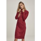 Damenkleider // Urban classics Ladies Peached Rib Dress LS burgundy