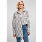 Damen hemd // Urban Classics / Ladies Oversized Stripe Shirt white/darkshadow