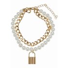 Urban Classics / Padlock Pearl Layering Bracelet gold