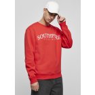 Herrenpullover // South Pole Script 3D Embroidery Crew SP red