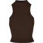 Frauentop // Urban Classics / Ladies Short Rib Knit Turtleneck Top brown