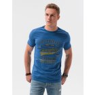 Men's printed t-shirt S1434 V-23A- dark blue