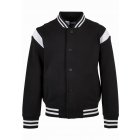 Dětská bunda // Urban Classics / Boys Inset College Sweat Jacket black/white