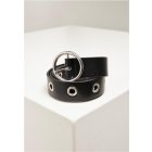 Frauengürtel // Urban Classics Synthetic Leather Eyelet Belt 2-Pack black/white