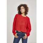 Damen-Sweatjacke // Urban Classics Ladies Wide Oversize Sweater fire red