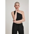 Damenshirt ohne Ärmel // Urban classics Ladies Cropped Asymmetric Top black