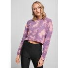 Damen-Sweatshirt // Urban classics Ladies Oversized Short Bleached Hoody duskviolet