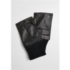 Urban Classics / Half Finger Synthetic Leather Gloves black
