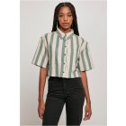 Urban Classics / Ladies Short Oversized Stripe Shirt greenlancer/softseagrass